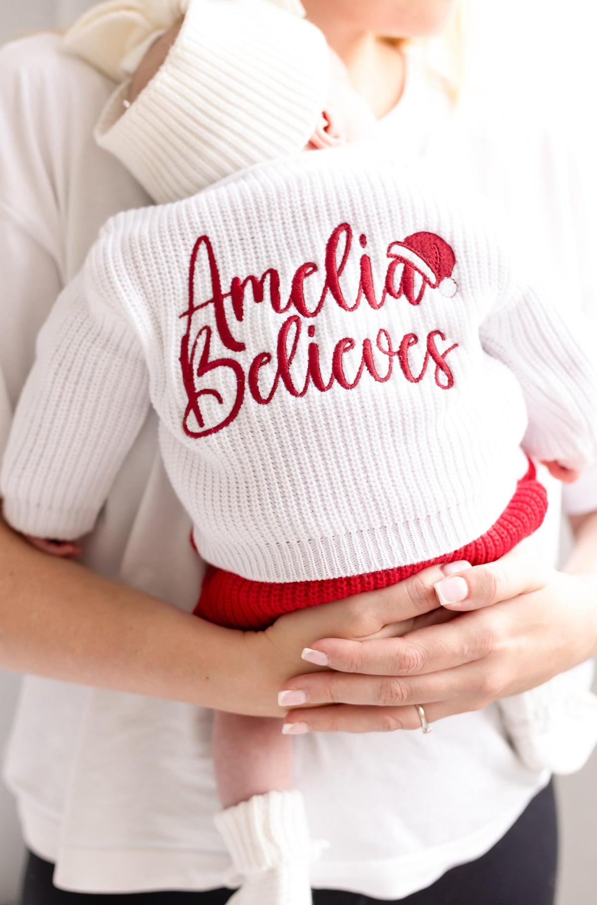 Believes Christmas Santa Hat Embroidered Personalised Cardigan