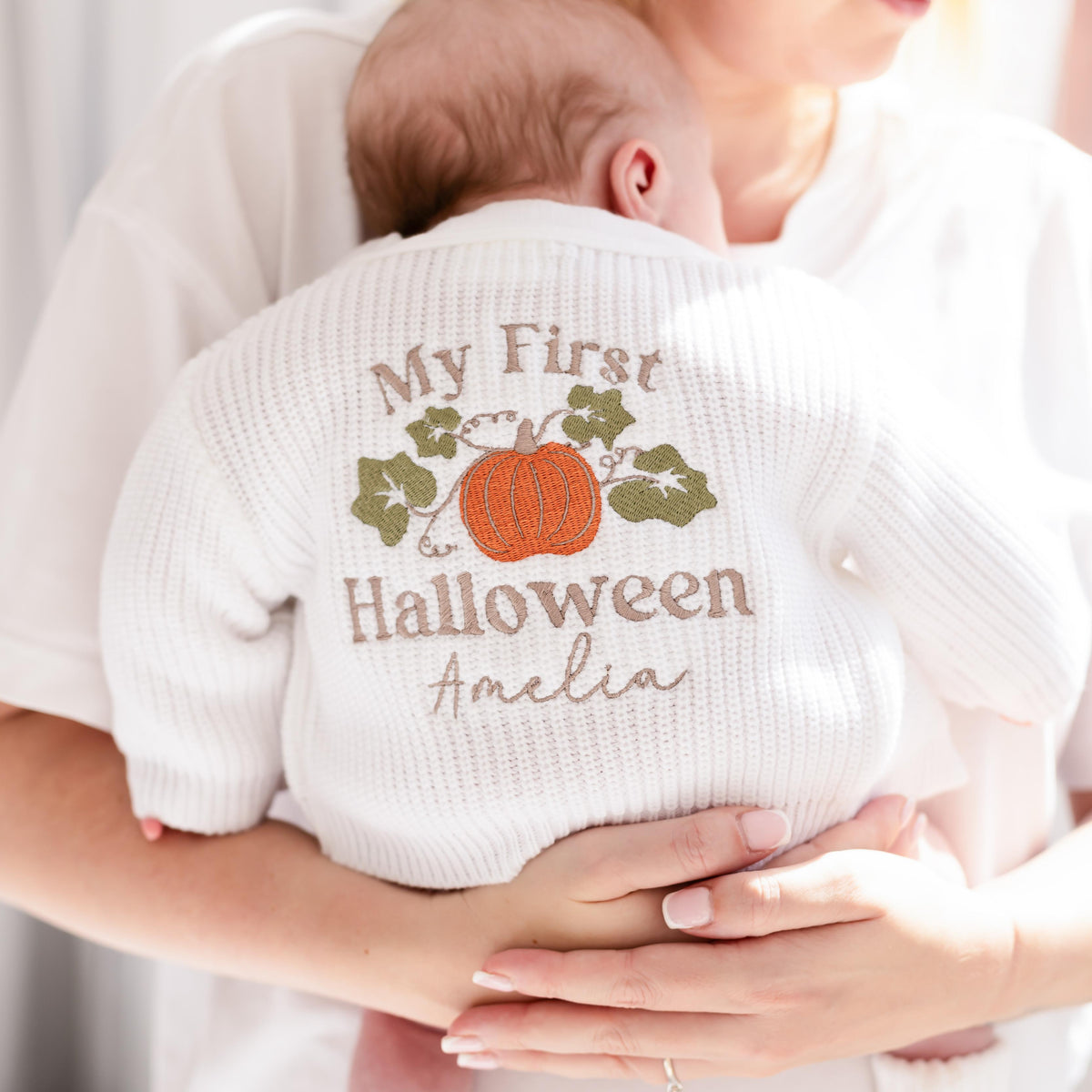 My First Halloween Embroidered Personalised Cardigan
