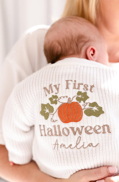My First Halloween Embroidered Personalised Cardigan