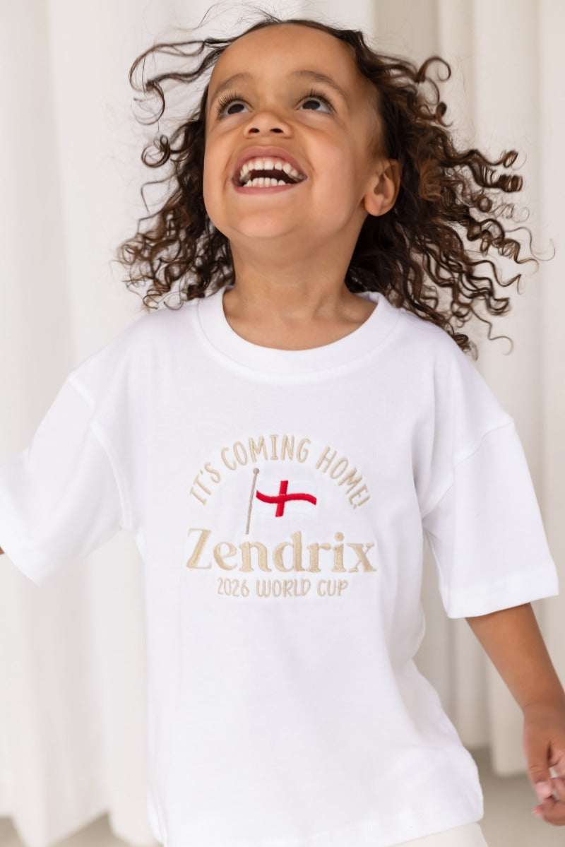 'It's Coming Home!' World Cup 26' personalised name football T shirt