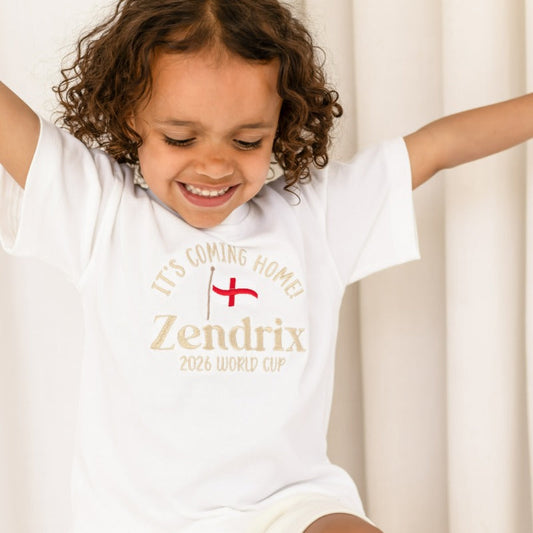 'It's Coming Home!' World Cup 26' personalised name football T shirt