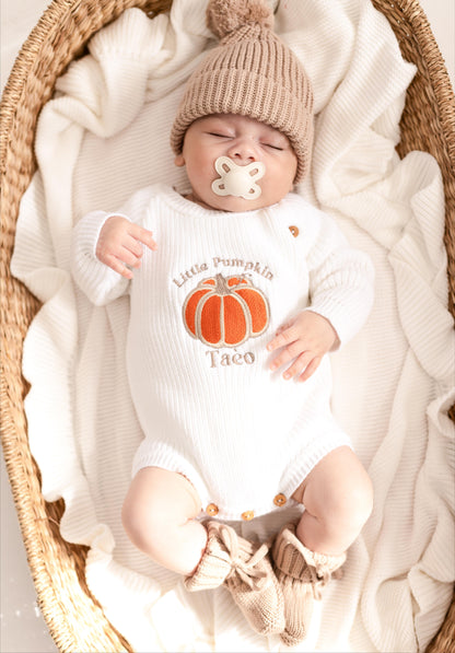 Little Pumpkin Embroidered Personalised Romper
