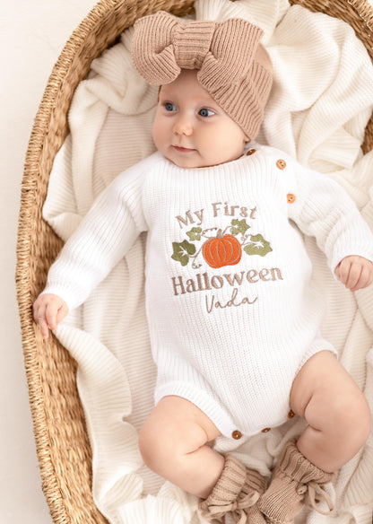 My First Halloween Embroidered Personalised Romper
