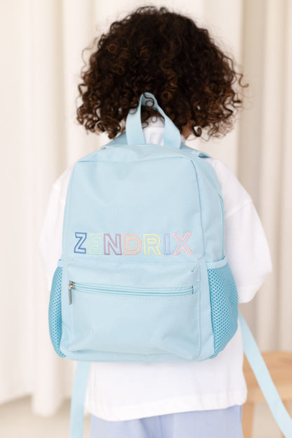 Personalised Rainbow capitals embroidered Rucksack - Perfect for nursery
