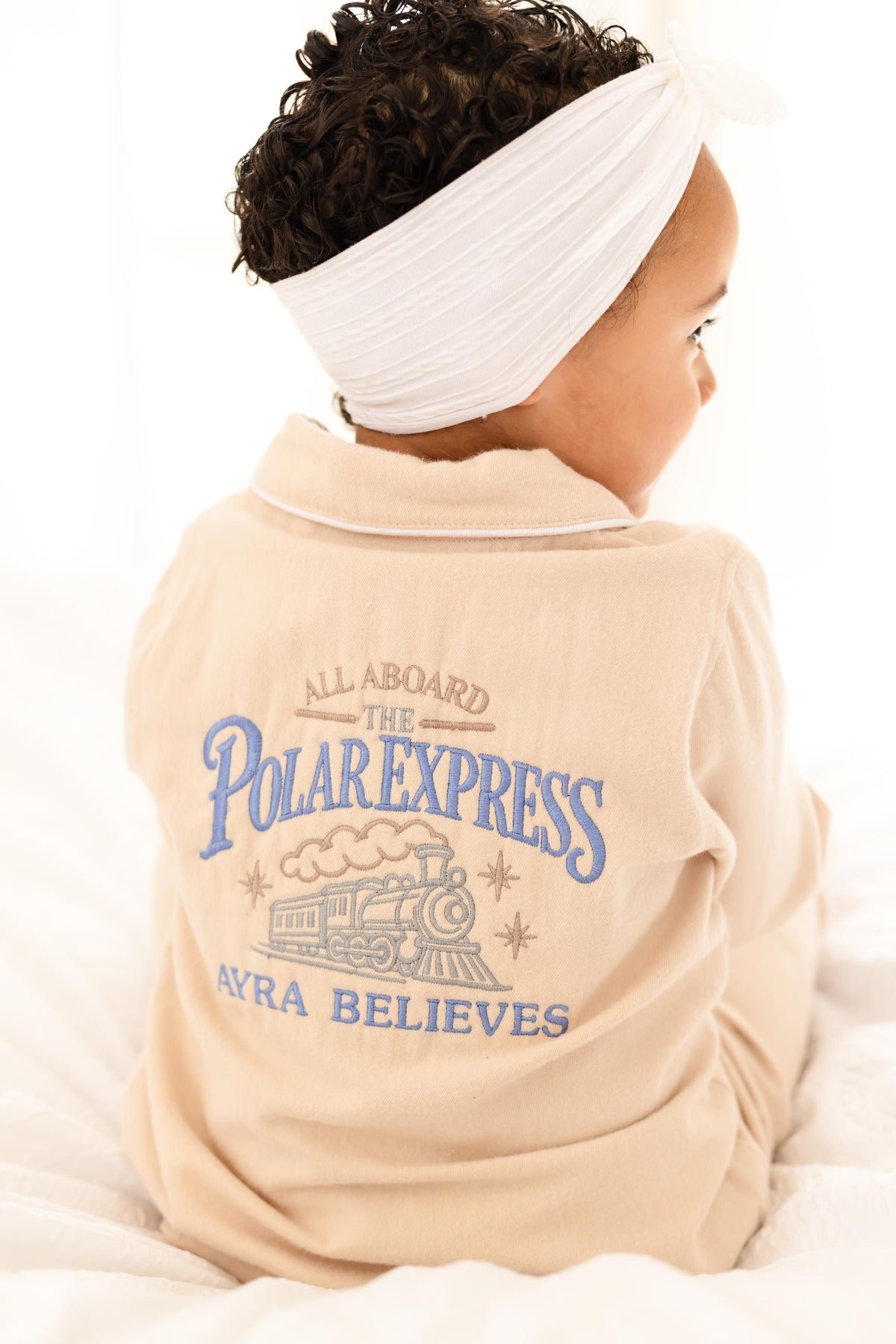 Polar Express embroidered back and front Personalised Pyjamas