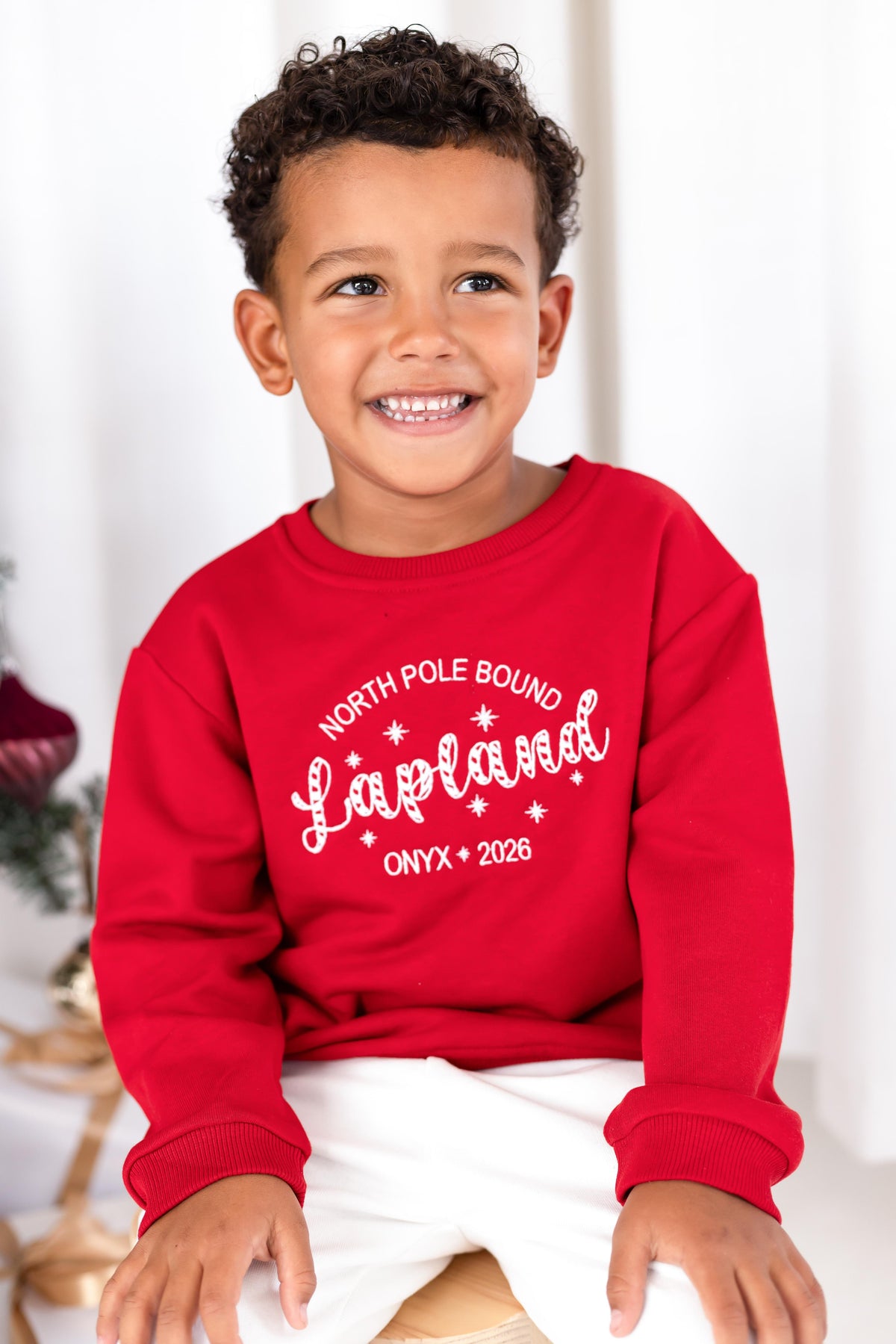 'North Pole Bound Lapland' Christmas Personalised Embroidered Sweatshirt