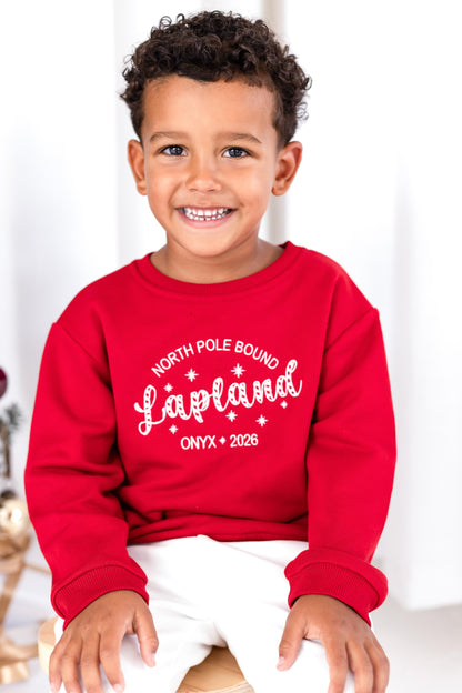 'North Pole Bound Lapland' Christmas Personalised Embroidered Sweatshirt