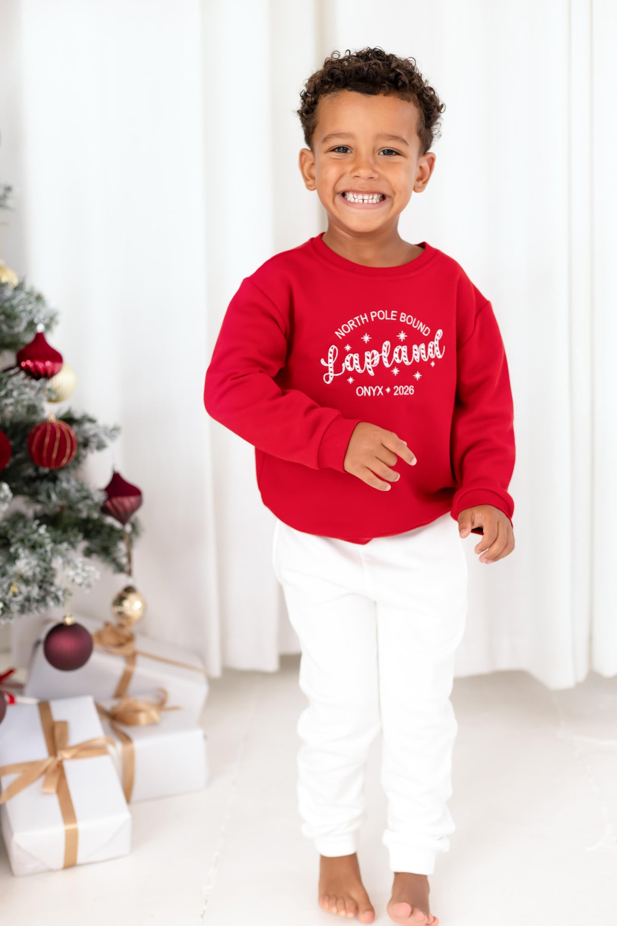 'North Pole Bound Lapland' Christmas Personalised Embroidered Sweatshirt