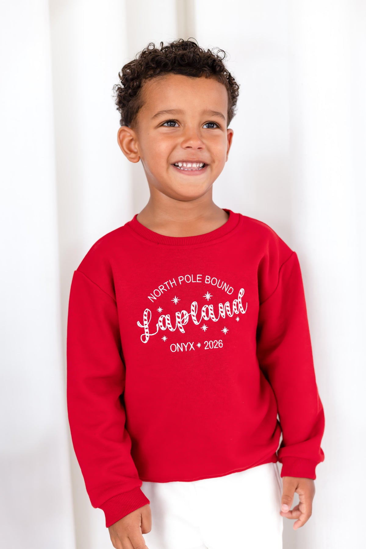 'North Pole Bound Lapland' Christmas Personalised Embroidered Sweatshirt