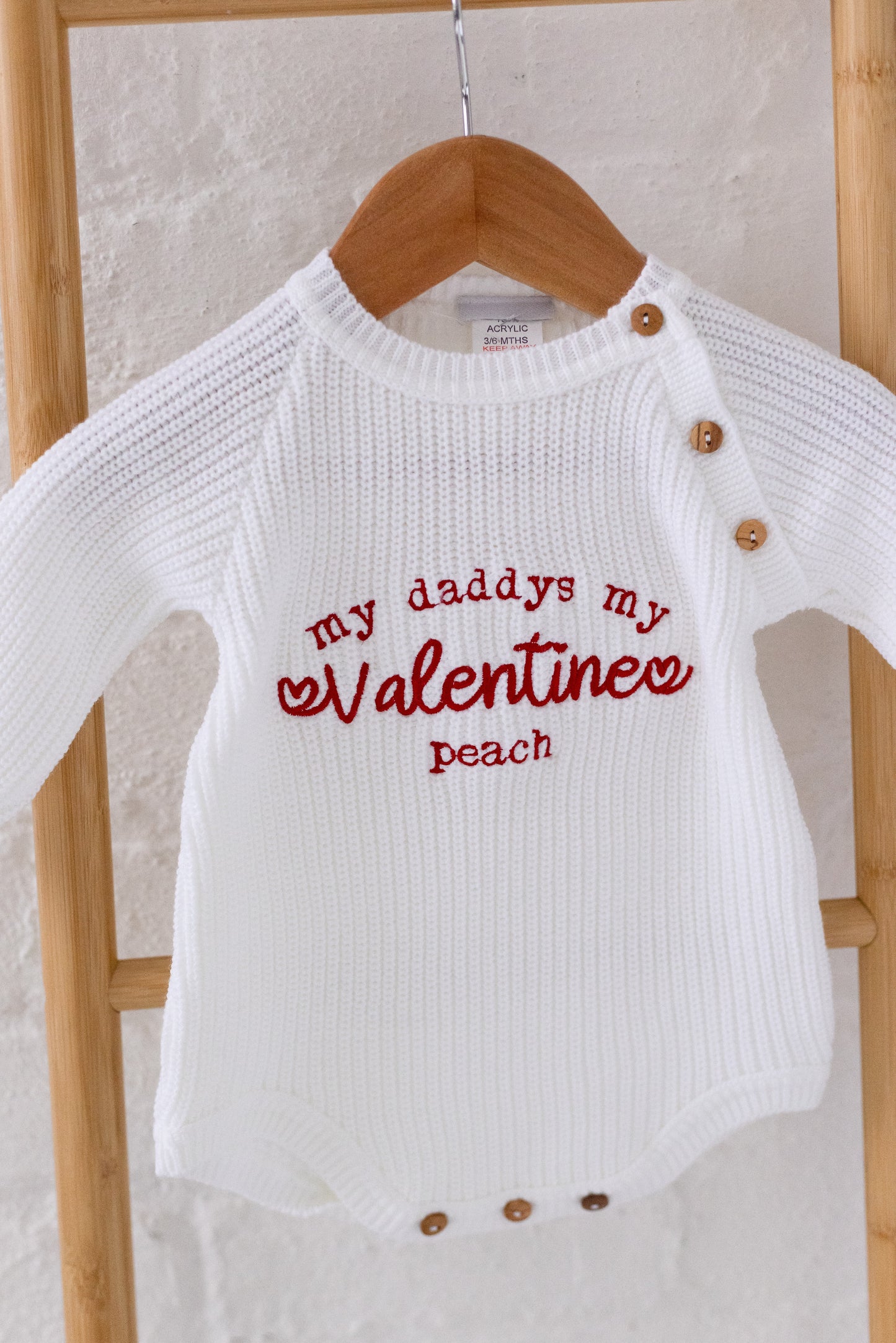 'My Daddy's My Valentine' Embroidered Personalised Romper