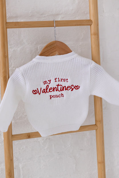 My First Valentines Embroidered Personalised Cardigan