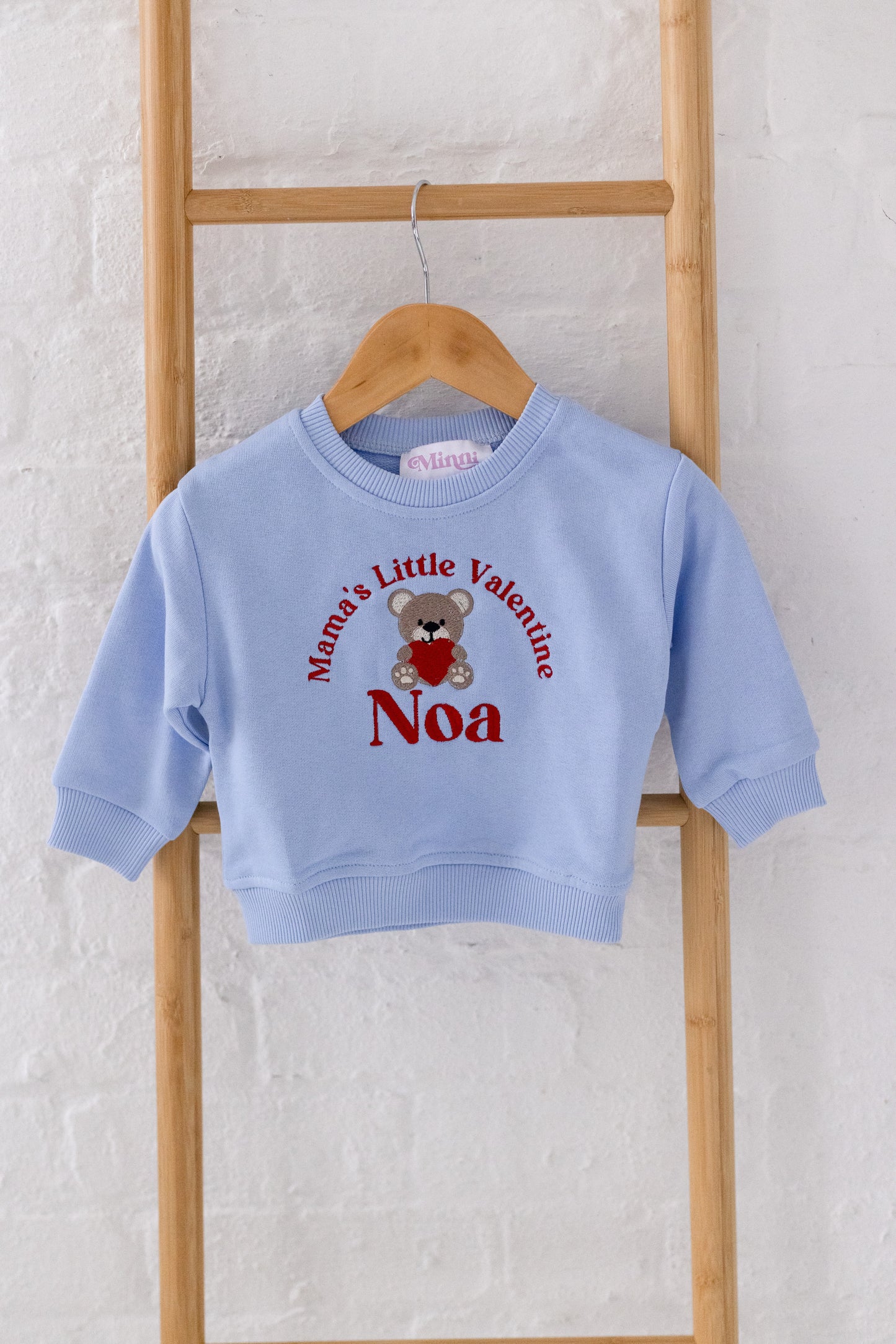 'My First Valentine's' bear personalised name embroidered sweatshirt