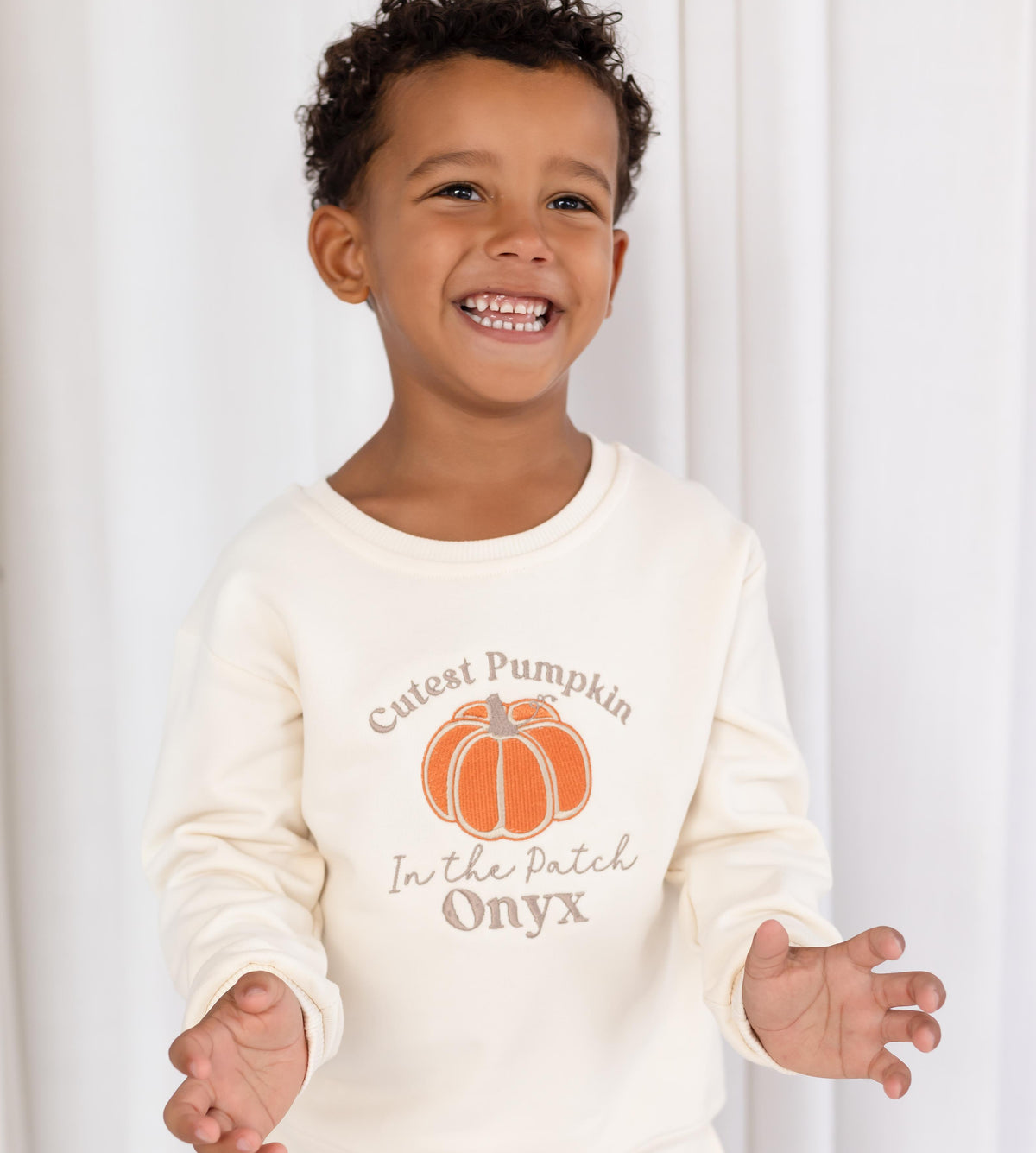 AW 'Cutest pumpkin in the patch' large pumpkin personalised embroidered sweatshirt