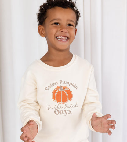 AW 'Cutest pumpkin in the patch' large pumpkin personalised embroidered sweatshirt
