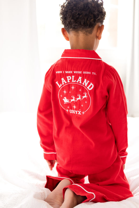 Lapland embroidered back Personalised Christmas Pyjamas