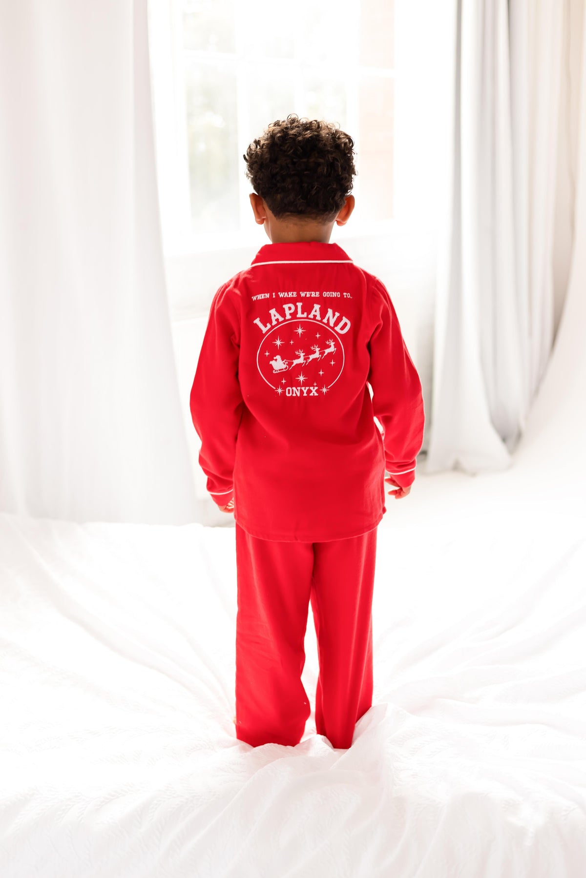Lapland embroidered back Personalised Christmas Pyjamas