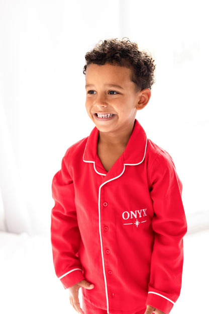 Polar Express embroidered back and front Personalised Pyjamas