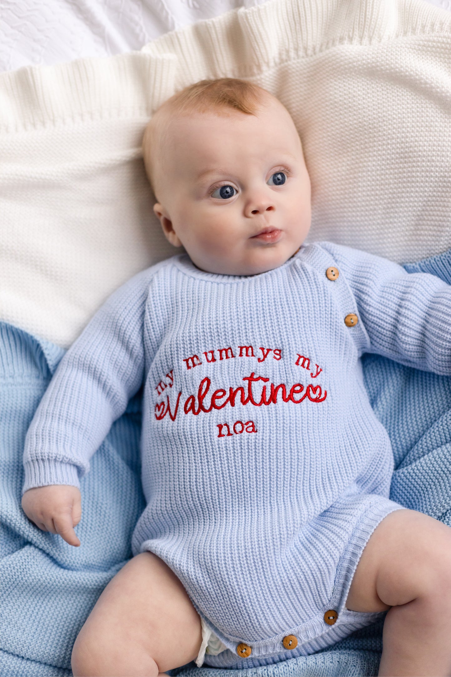 'My Mummy's My Valentine' Embroidered Personalised Romper