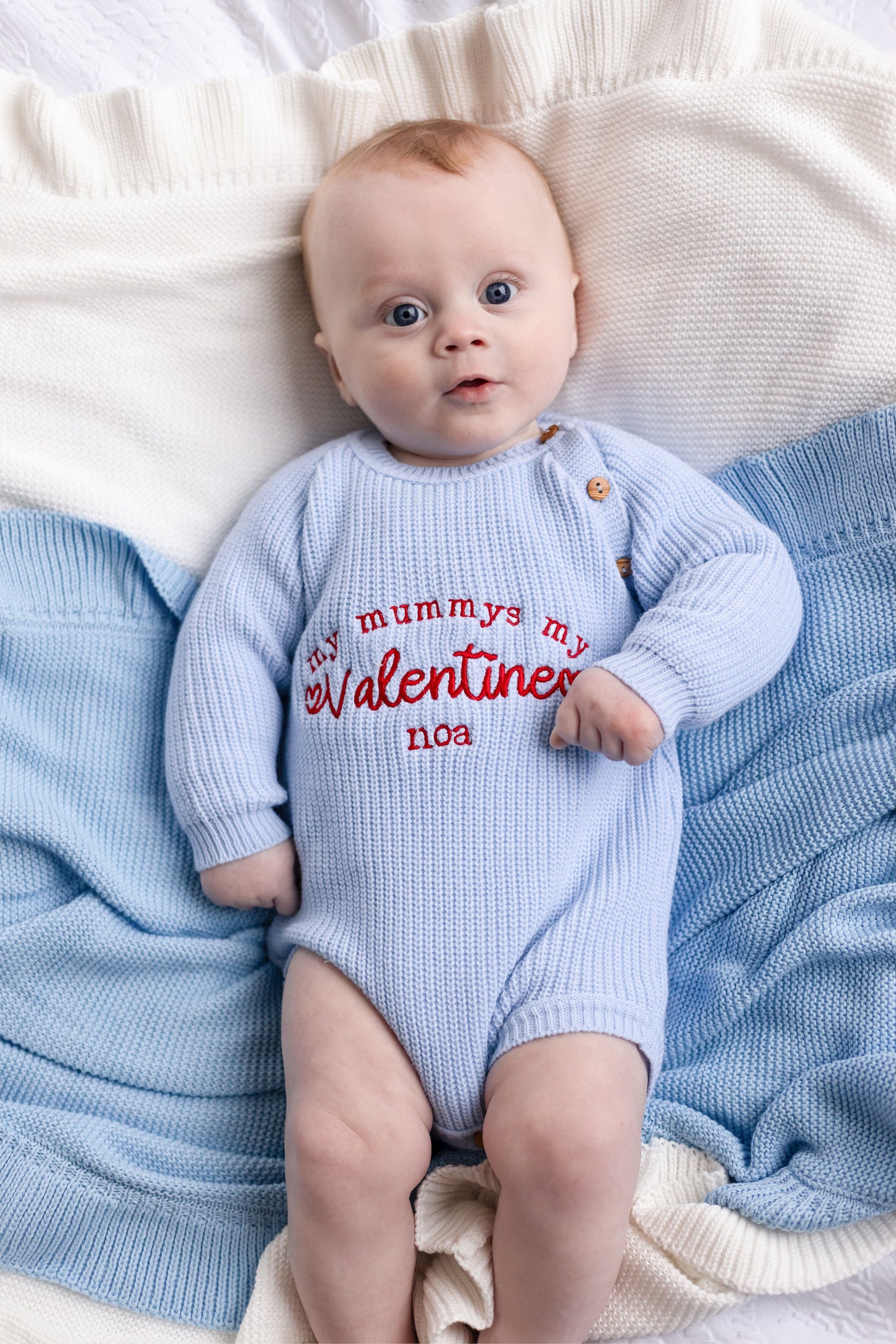 'My Mummy's My Valentine' Embroidered Personalised Romper
