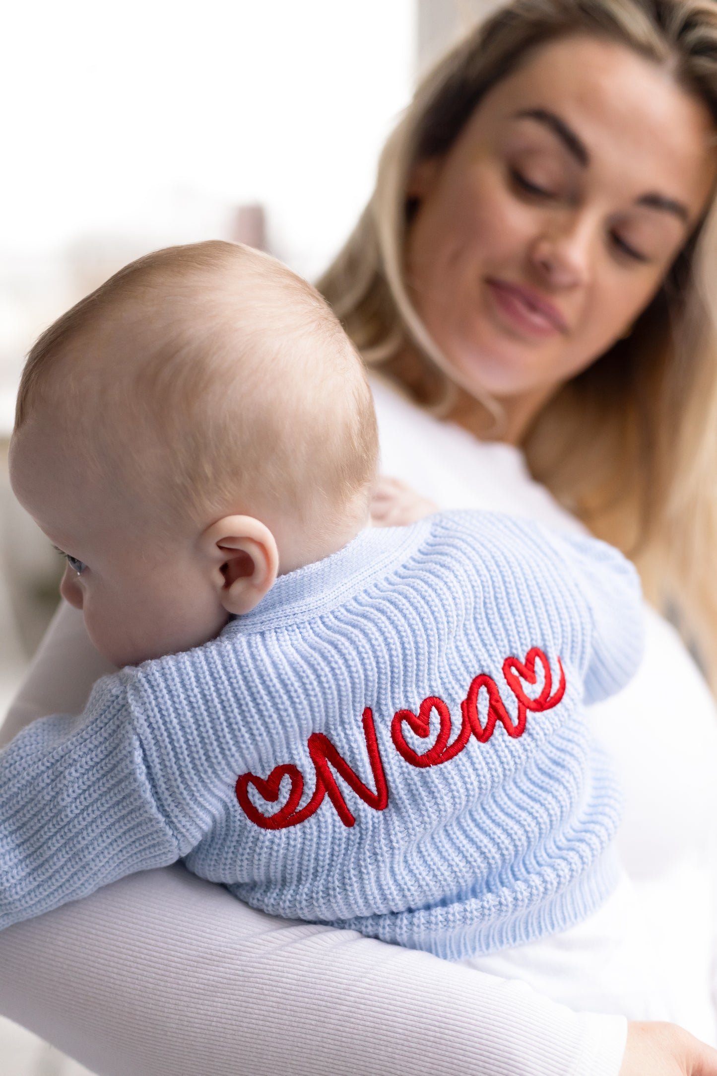 Valentines Heart Embroidered Personalised Cardigan