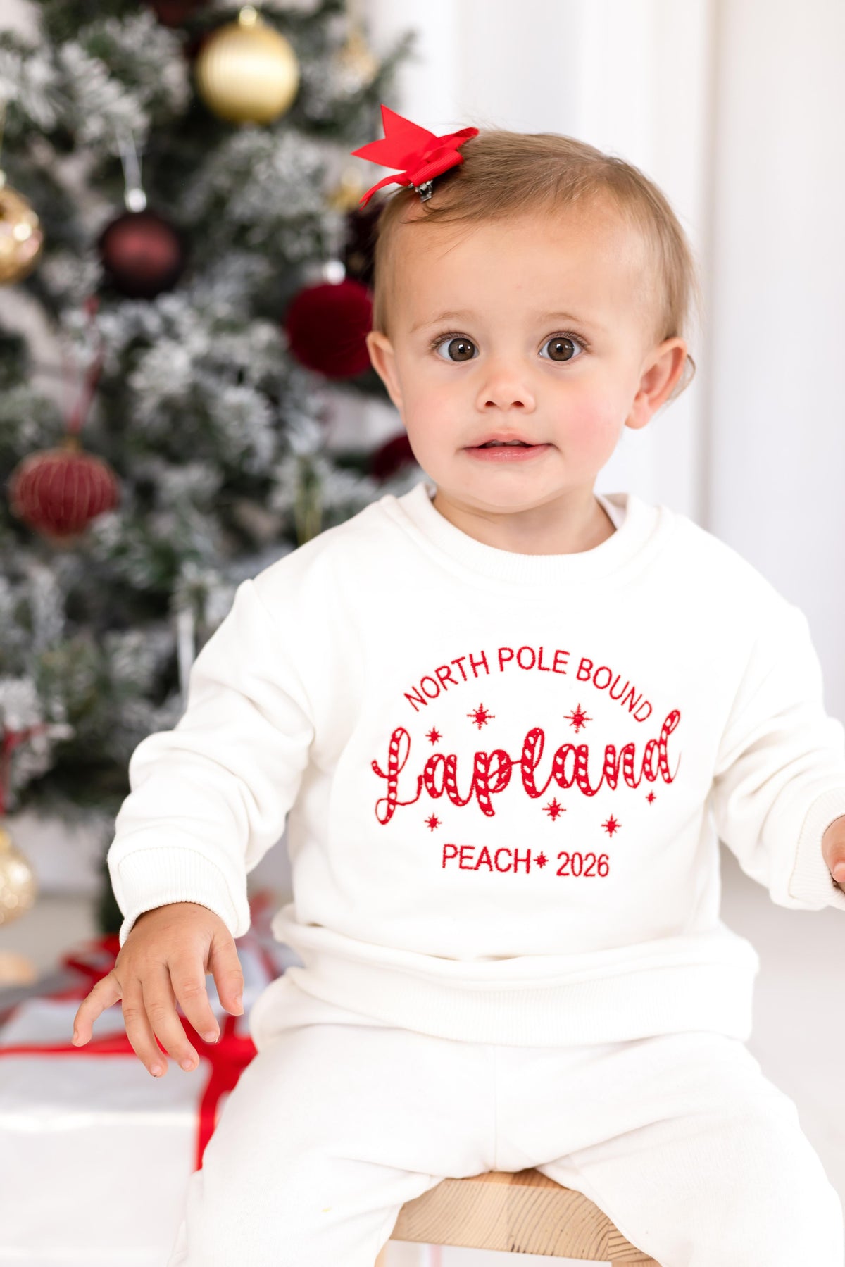 'North Pole Bound Lapland' Christmas Personalised Embroidered Sweatshirt
