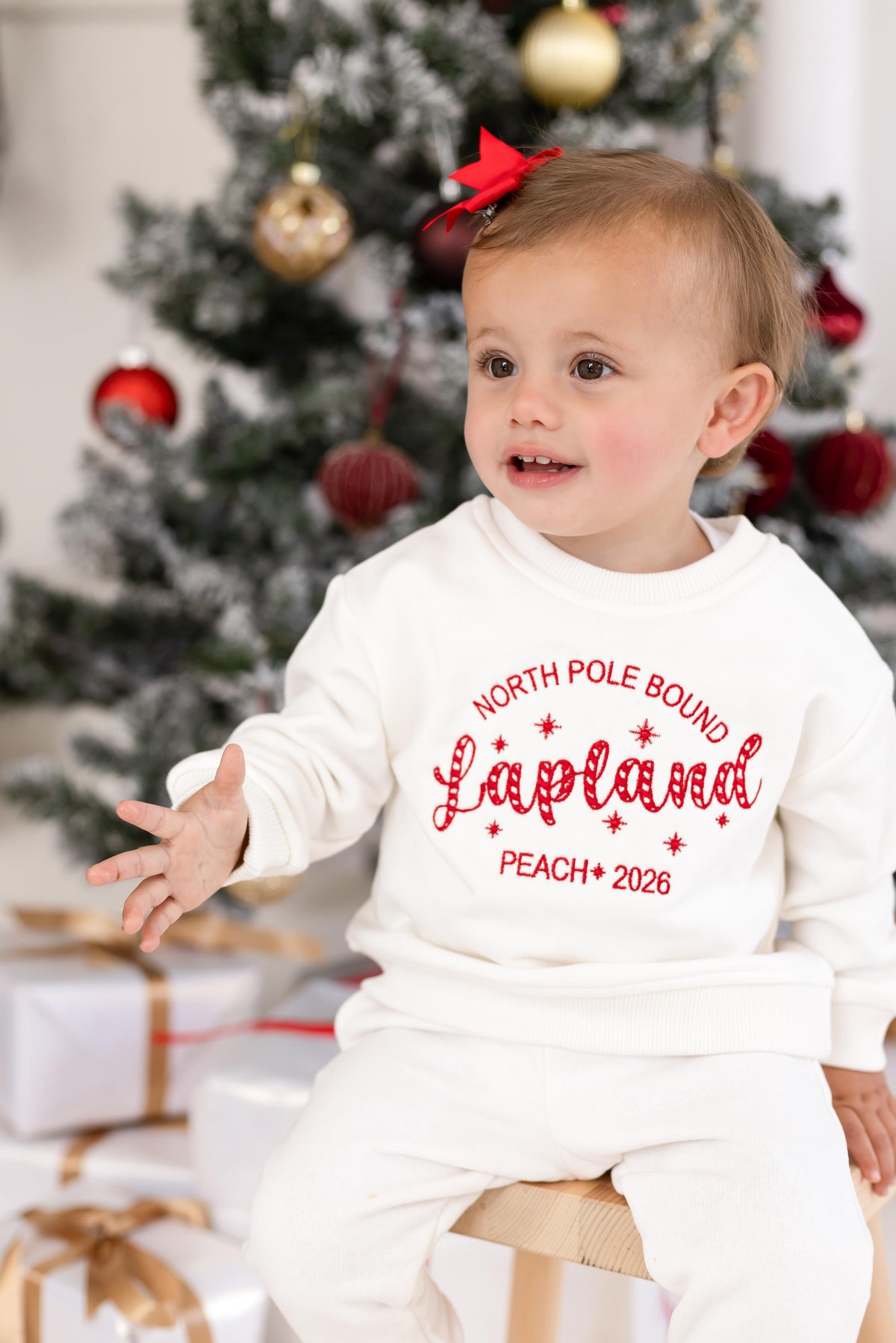 'North Pole Bound Lapland' Christmas Personalised Embroidered Sweatshirt