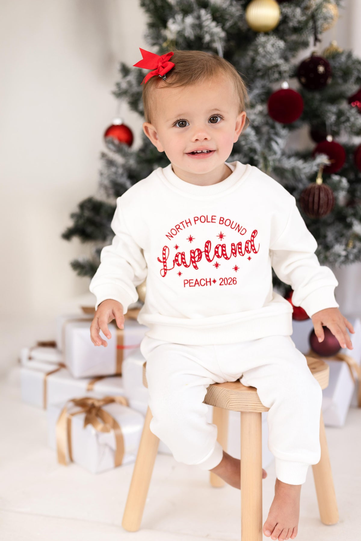 'North Pole Bound Lapland' Christmas Personalised Embroidered Sweatshirt