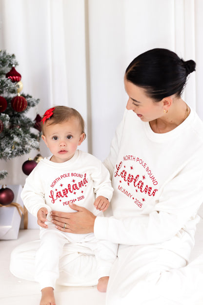 'North Pole Bound Lapland' Christmas Personalised Embroidered Sweatshirt