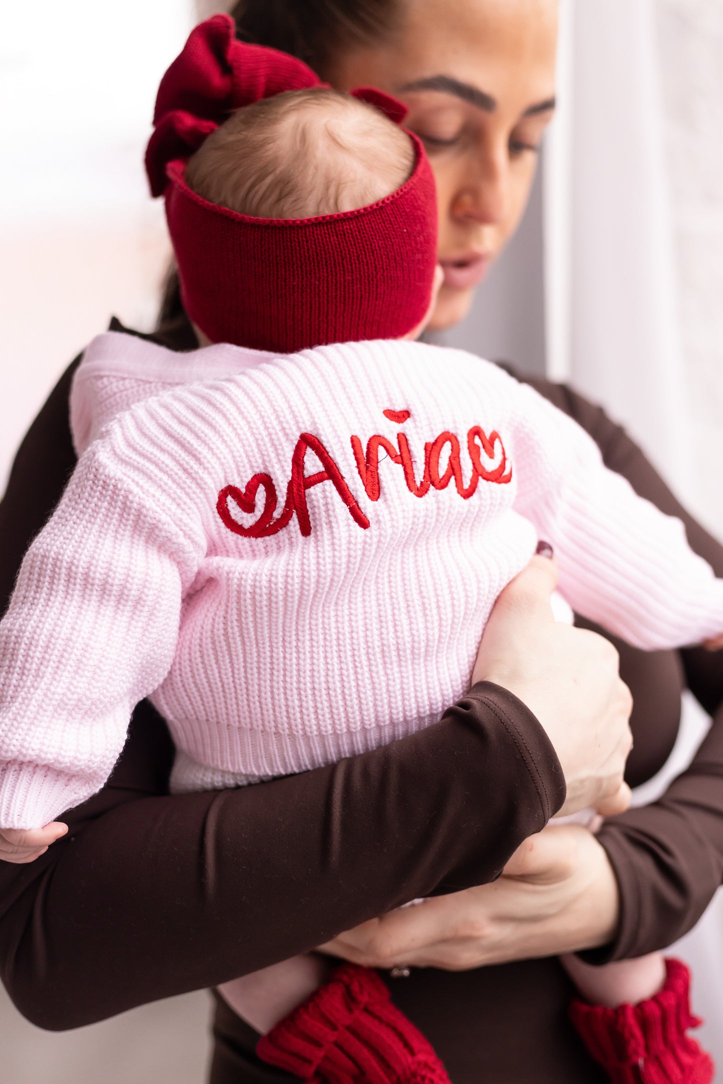 Valentines Heart Embroidered Personalised Romper