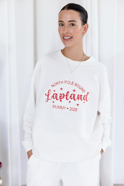 Adults's 'North Pole Bound Lapland' Matching Personalised Embroidered Sweatshirt