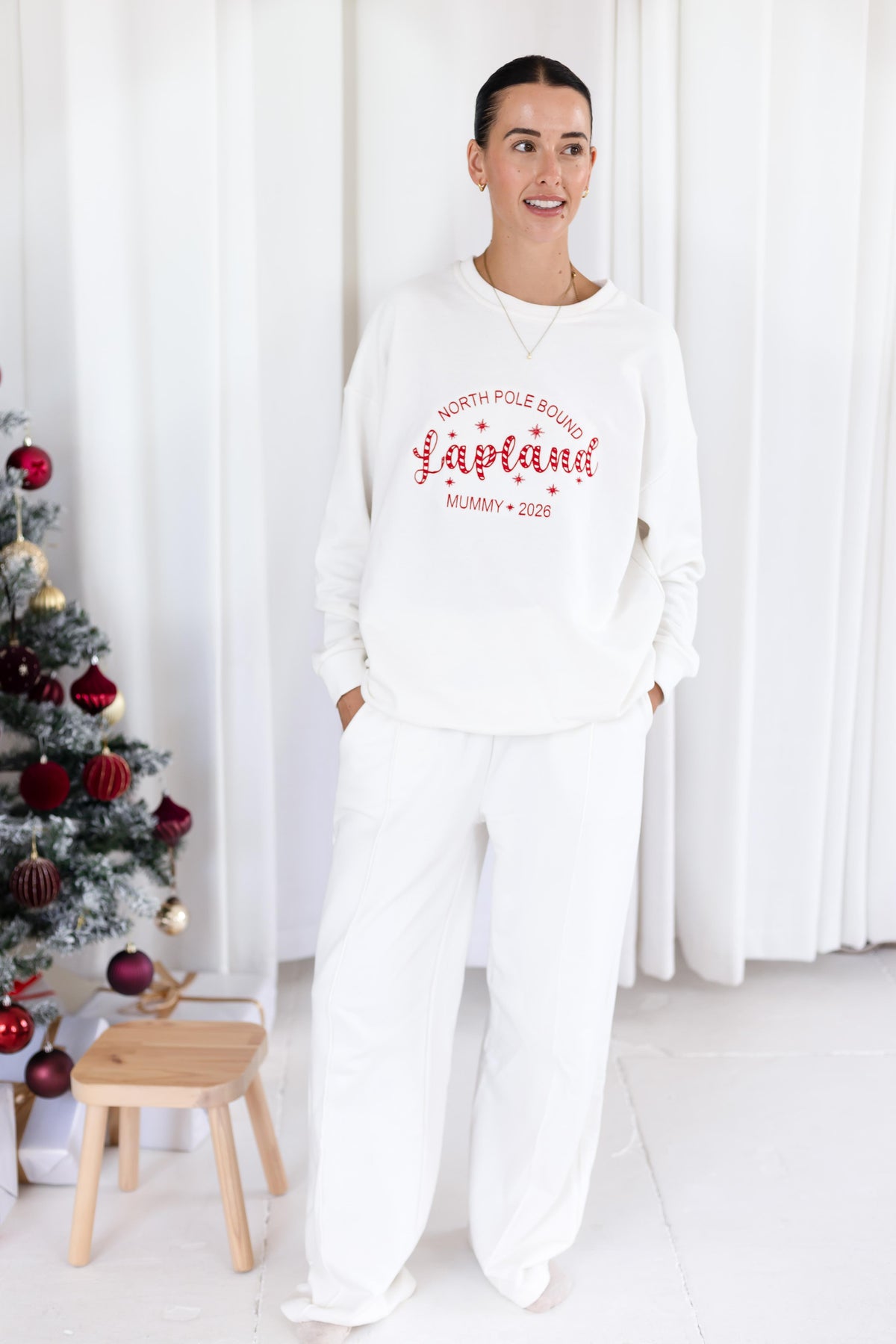 Adults's 'North Pole Bound Lapland' Matching Personalised Embroidered Sweatshirt