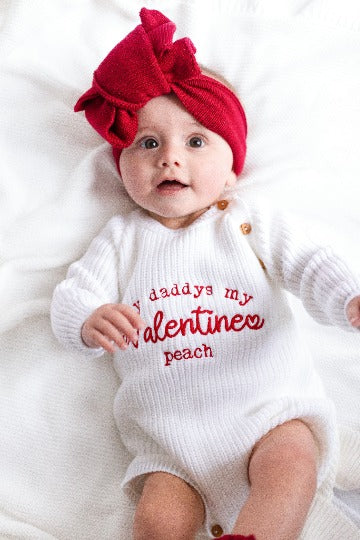'My Daddy's My Valentine' Embroidered Personalised Romper