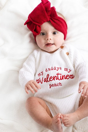 'My Daddy's My Valentine' Embroidered Personalised Romper