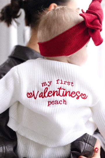 My First Valentines Embroidered Personalised Cardigan