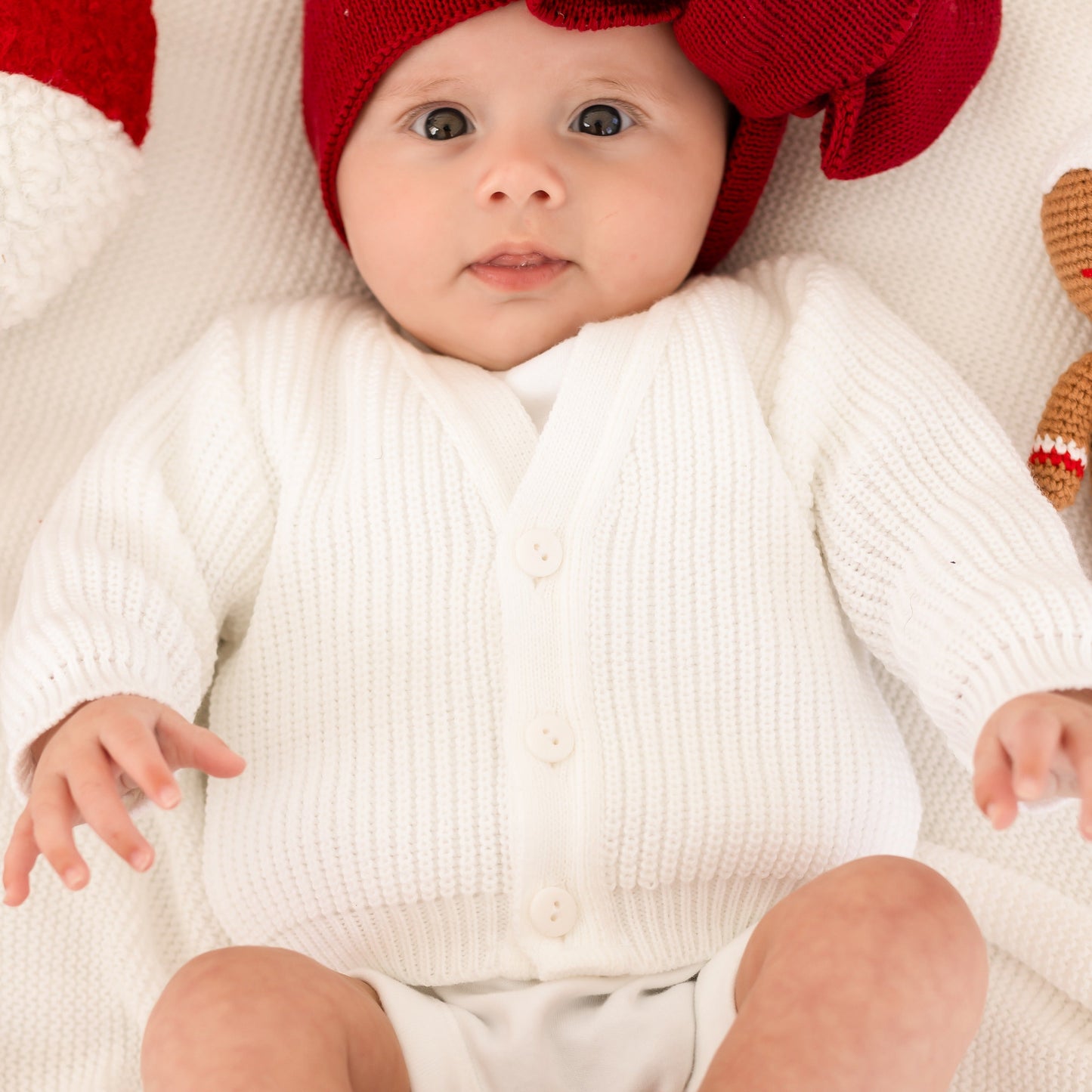 White Embroidered Personalised Cardigan
