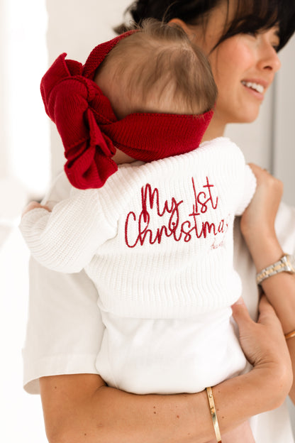 My First Christmas Embroidered Personalised Cardigan