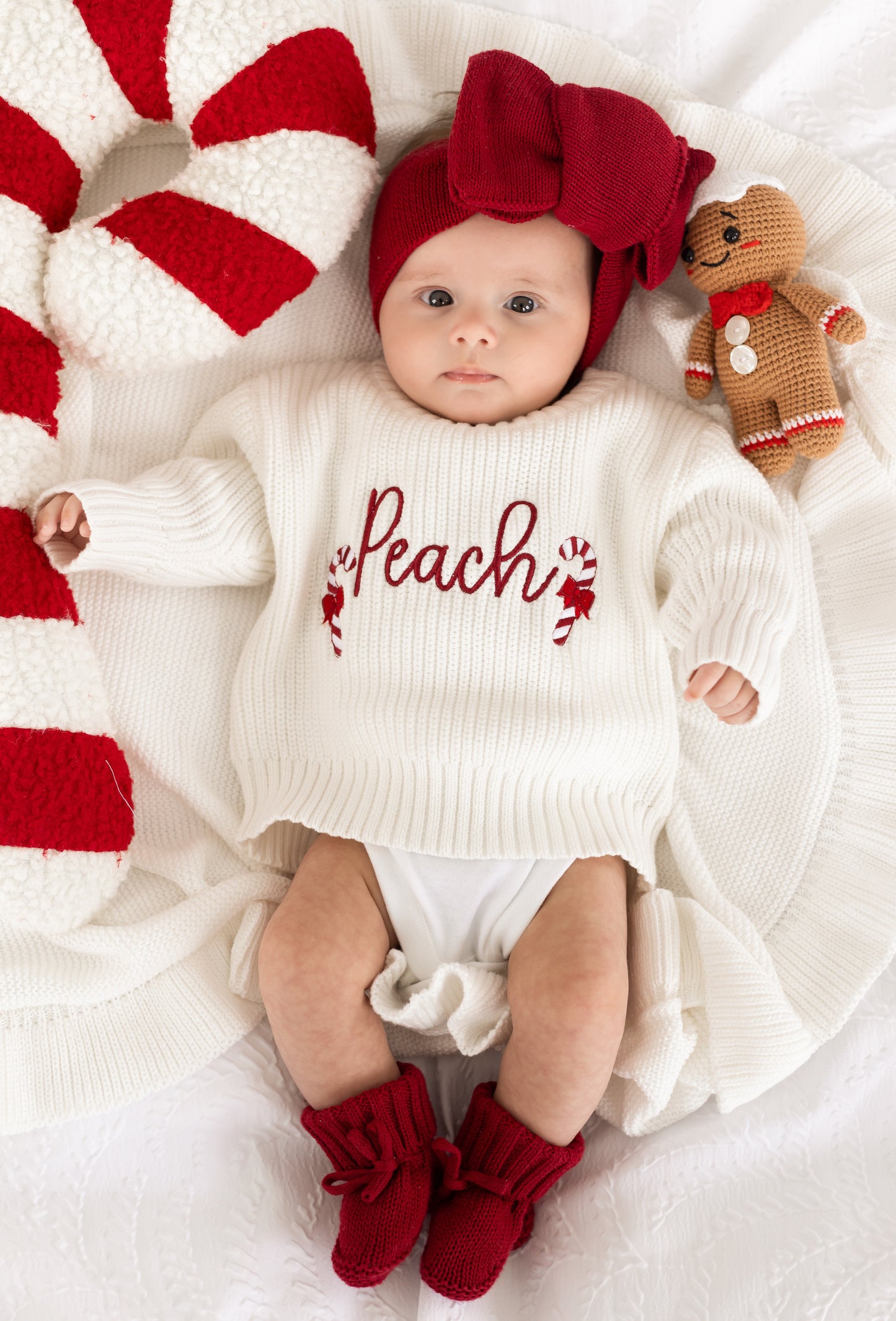 Christmas Personalised Candy Cane Knitted Jumper