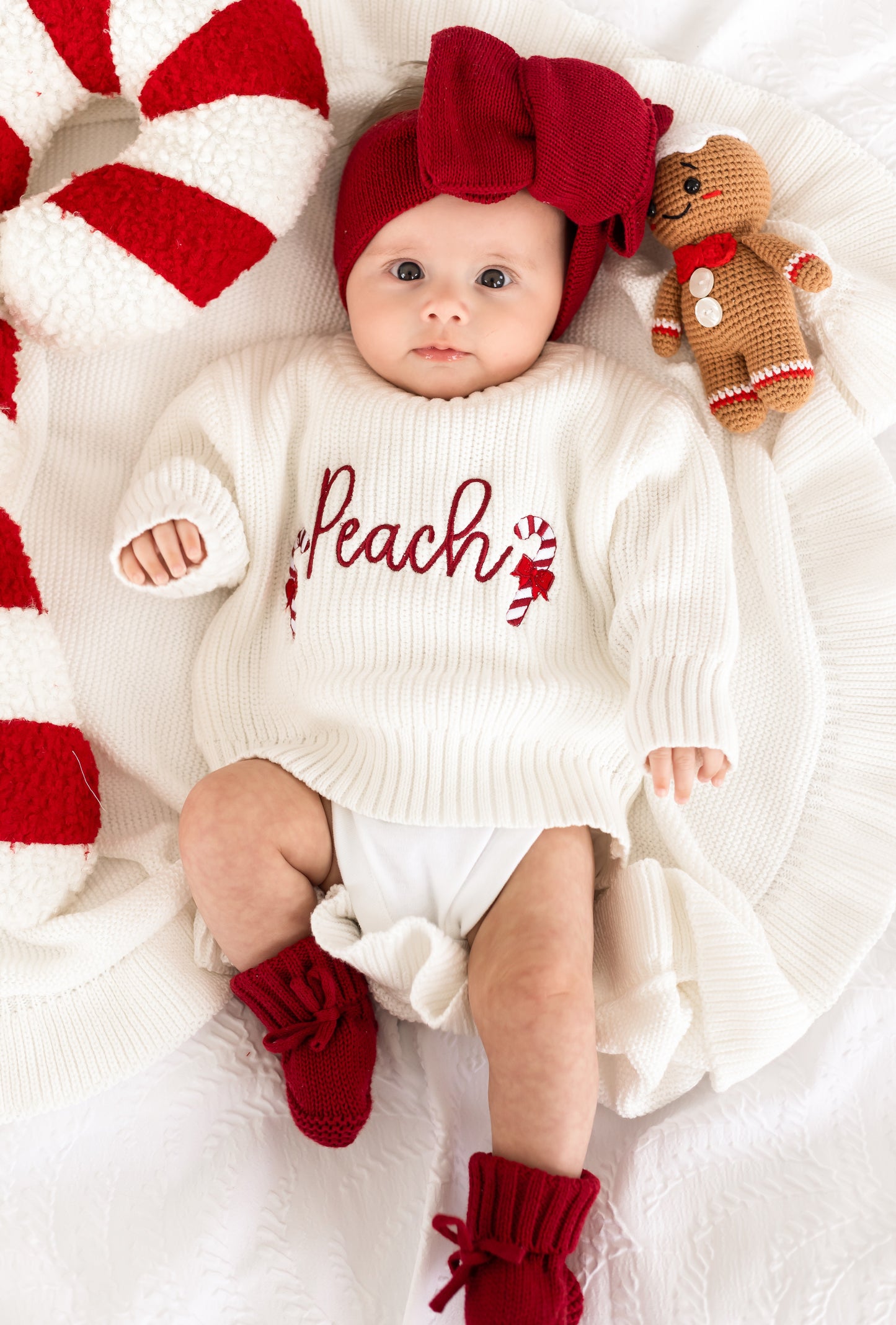Christmas Personalised Candy Cane Knitted Jumper