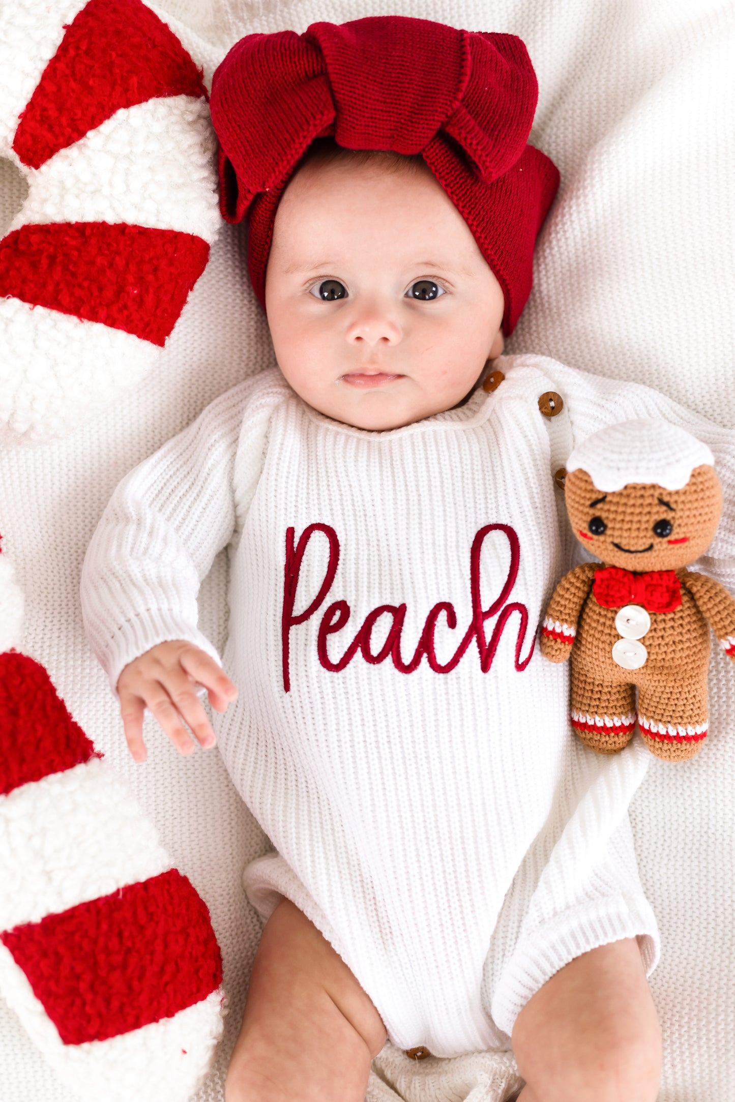 White Christmas Embroidered Personalised Romper