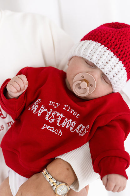 Child's 'First Christmas' Matching Personalised Embroidered Sweatshirt
