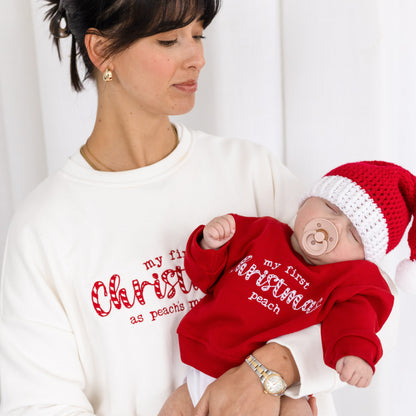 Child's 'First Christmas' Matching Personalised Embroidered Sweatshirt