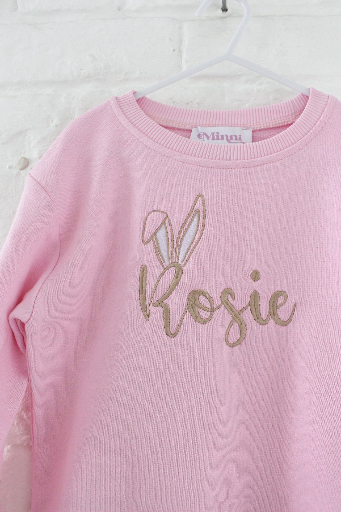 Easter bunny ears personalised name embroidered sweatshirt