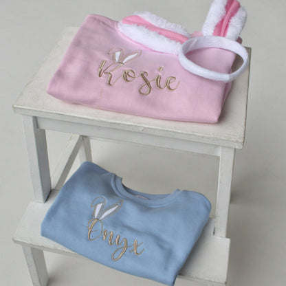 Easter bunny ears personalised name embroidered sweatshirt