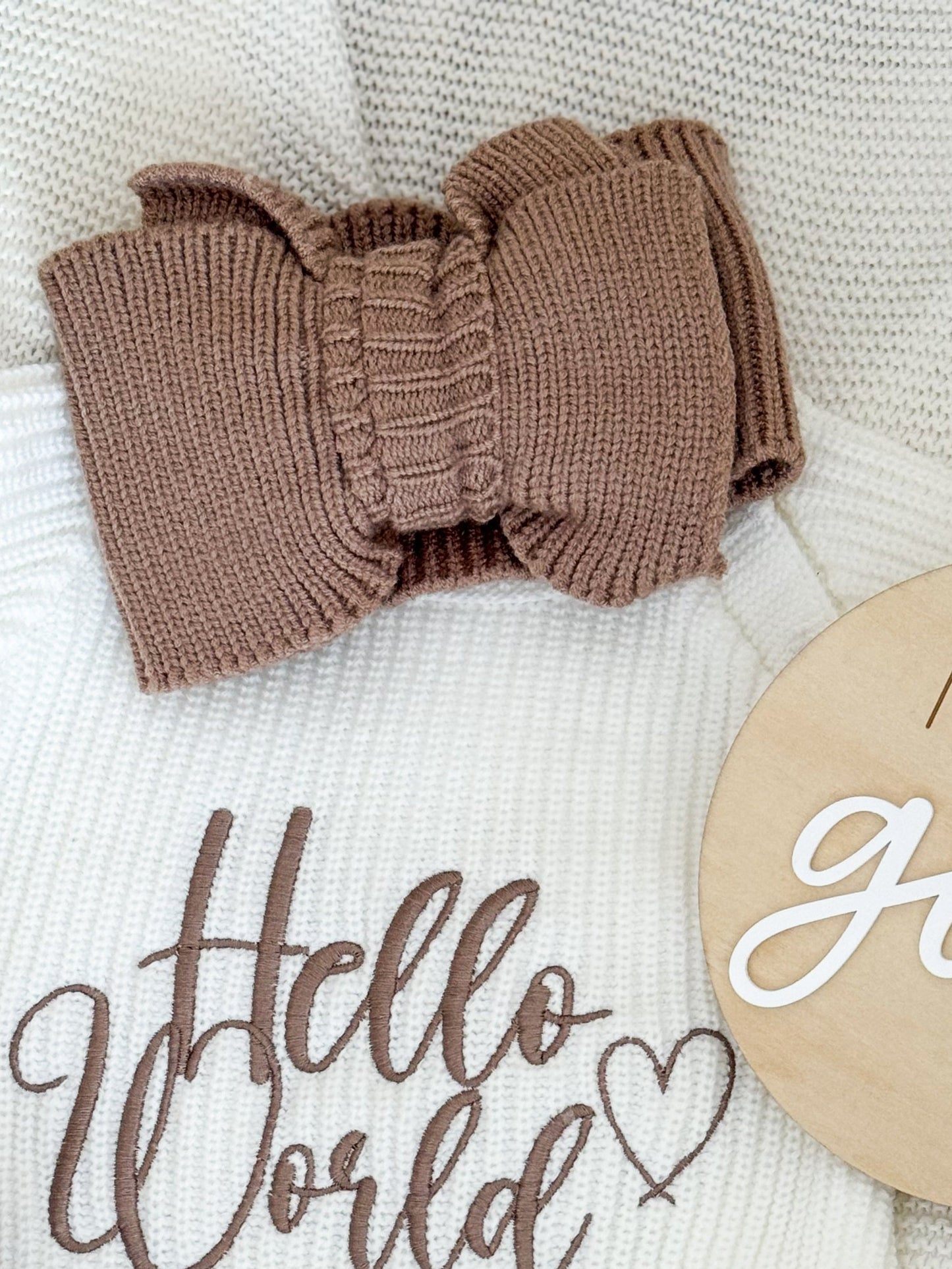 Copper knitted Baby Bow Headband