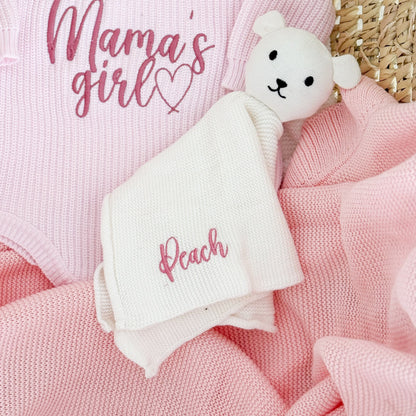 Embroidered Personalised Baby Comforter