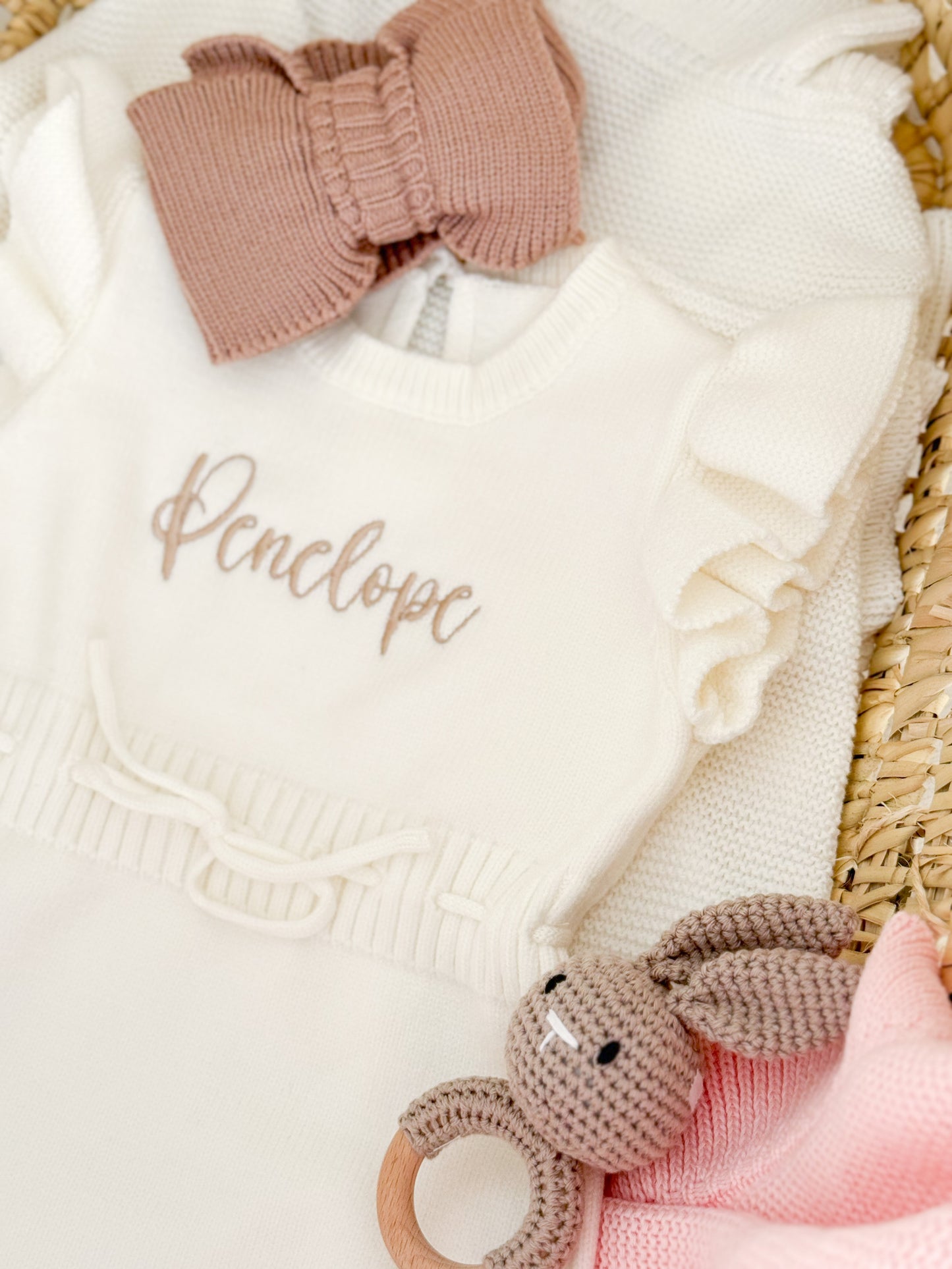 Copper knitted Baby Bow Headband