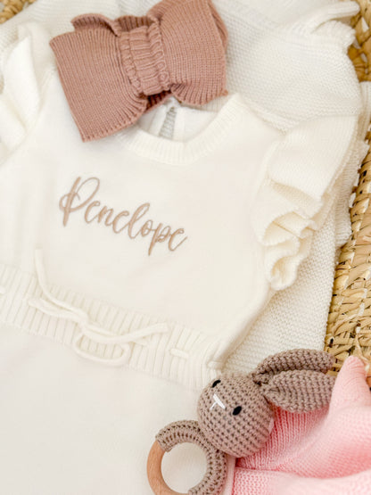 Copper knitted Baby Bow Headband