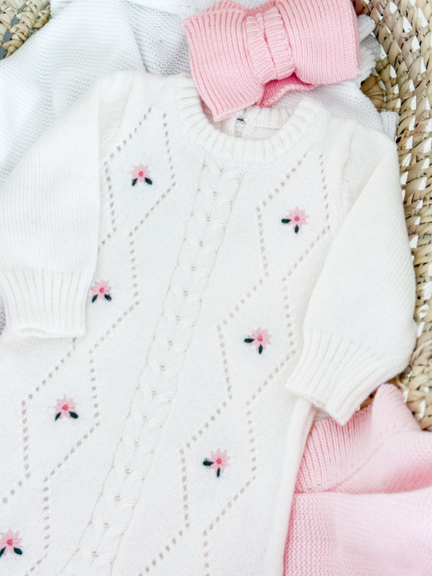 Coral knitted Baby Bow Headband