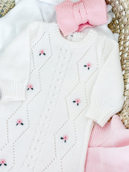 Coral knitted Baby Bow Headband