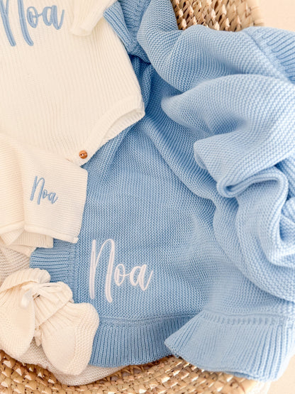 Personalised Embroidered Ruffle Frill Baby Blankets